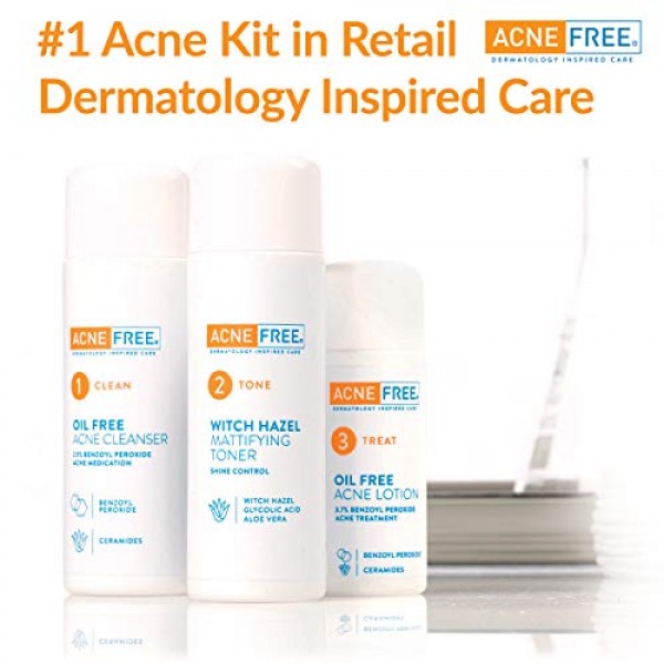 Acne Free 3 Step 24 Hour Acne Treatment Kit - Clearing System ...