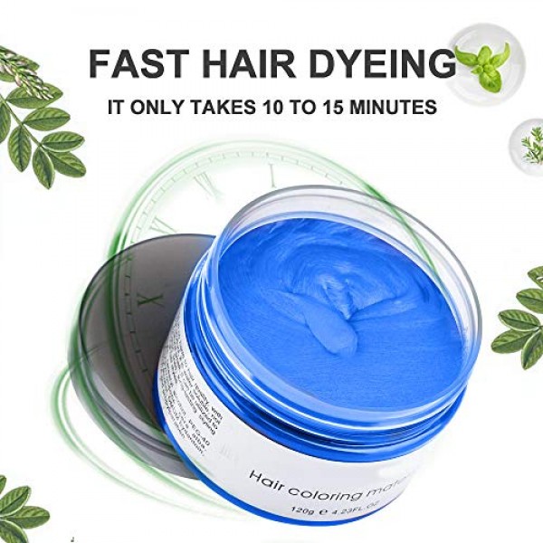 Temporary Blue Hair Wax , Acosexy 4.23oz Instant Hairstyle ...