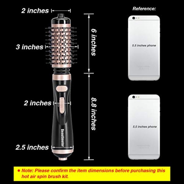 Beautimeter Hair Dryer Brush 3 In 1 Round Hot Air Spin Brush