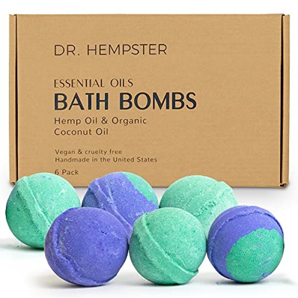 Hemp Bath Bombs, Large Set of 8 Bath Bombs. By Schone Body,