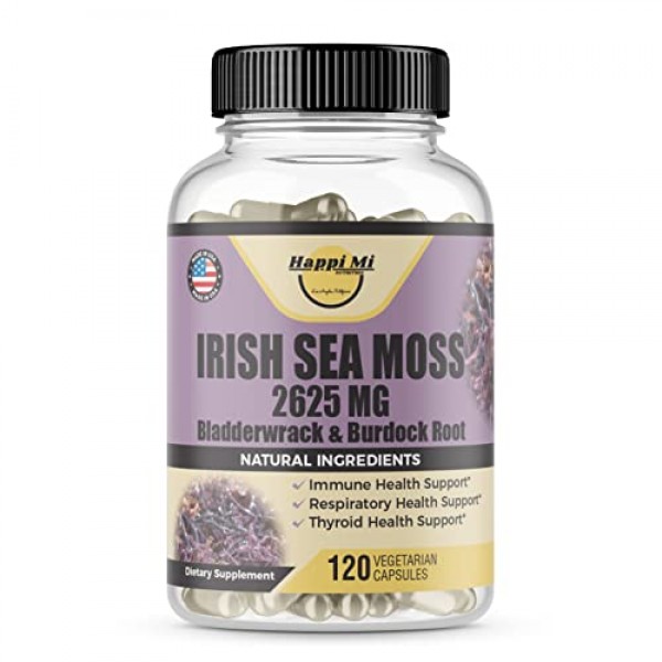 Happi Mi Nutrition Irish Sea Moss Organic 2625mg, Sea Moss,