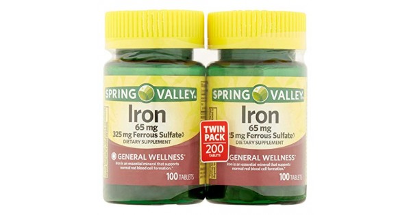 Spring Valley Iron 65 Mg 100 Tablets 2 Pack By Searchwe 3019