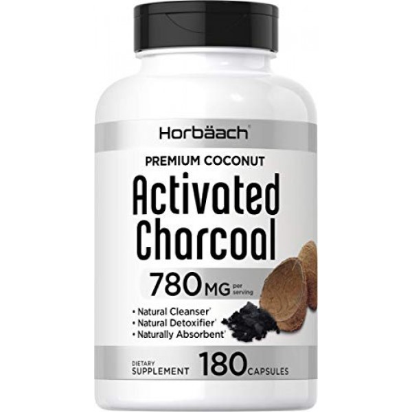 Horbaach Activated Charcoal 180 Capsules | from Coconut Shells ...