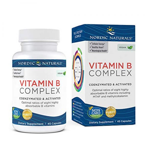 Nordic Naturals Vitamin B Complex - 45 Capsules - Thiamine,