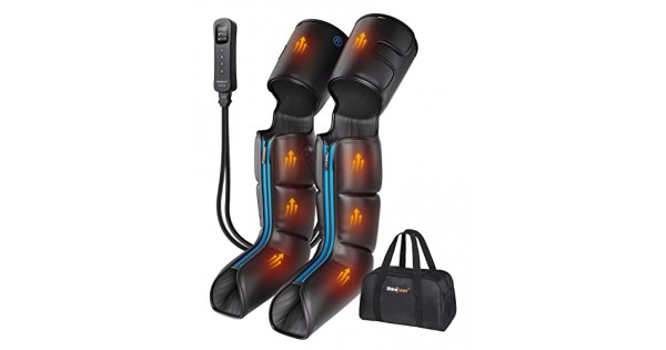 SHINE WELL Leg Massager with Heat and Compression, Leg Massager ...