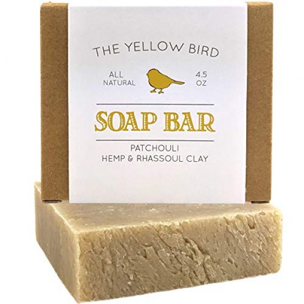 Patchouli Soap Bar. Hemp Oil & Rhassoul Clay Soap. Detoxifying