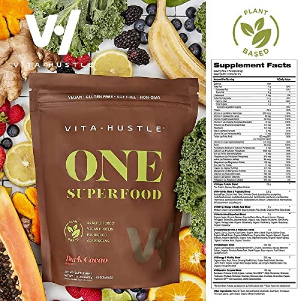 Vitahustle One Superfood Plant Based Protein Powder Chocolate