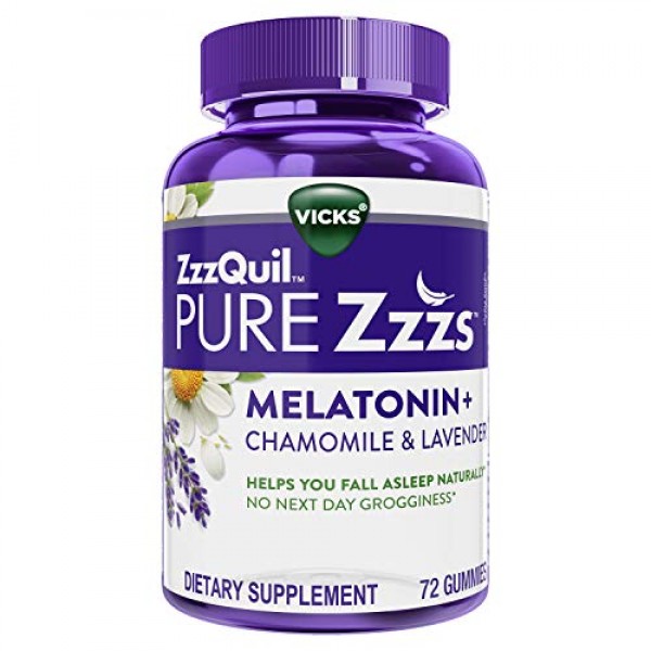 ZzzQuil Pure Zzzs, Melatonin Sleep Aid Gummies with Lavender,